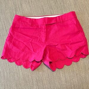 J. Crew High Waist Pink Scalloped Shorts